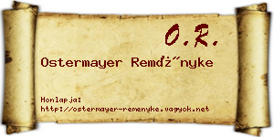 Ostermayer Reményke névjegykártya